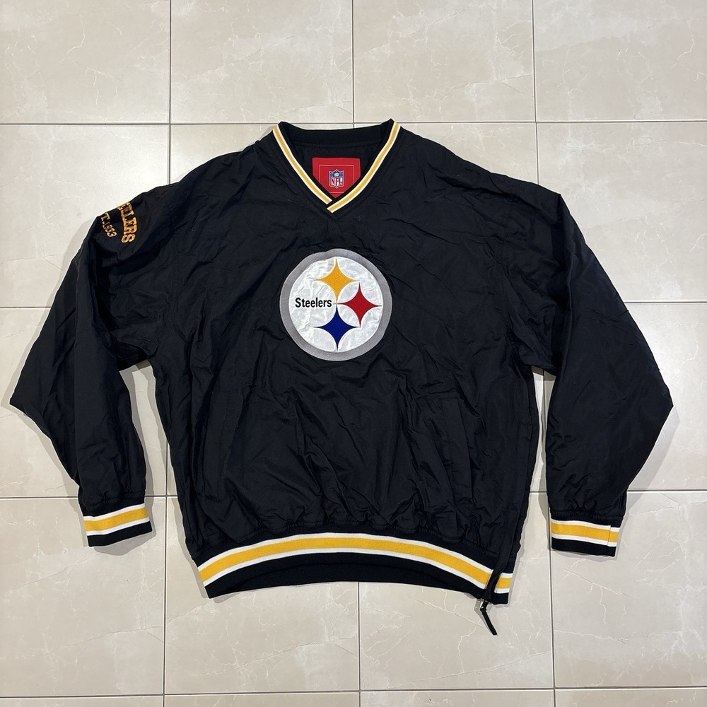 Vintage Pittsburgh Steelers Coach Jacket Pullover Windbreaker Men's Large Y2k